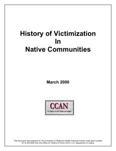 History of Victimization Issues in Native Communities