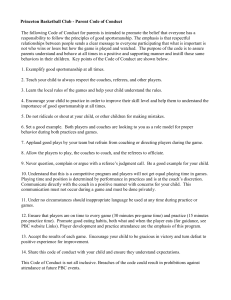 Princeton Basketball Club - Parent Code of Conduct