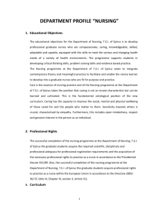 DEPARTMENT PROFILE “NURSING”