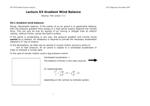 Lecture D3 Gradient Wind Balance