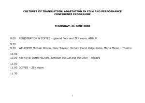 CULTURES OF TRANSLATION: ADAPTATION IN FILM AND