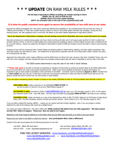 2013 Raw Milk LETTER to Consumers May 22 Post MEETING