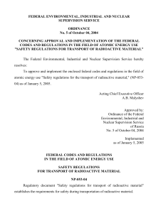 "safety regulations for transport of radioactive material" (np-053-04)