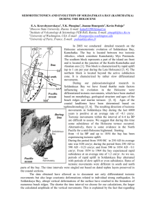 seismotectonics and evolution of soldatskaya bay (kamchatka)