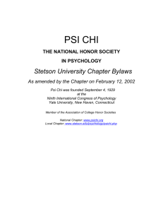 PSI CHI - Stetson University