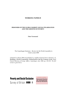 Poverty, Social Exclusion and Social Polarisation May 1999