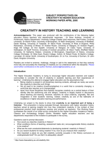 CREATIVITY IN HISTORY TEACHING AND LEARNING