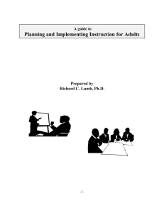 A guide to Planning and Implementing Instruction for Adults