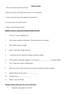 Worksheet Knights, Chivalry, Armor and Weapons Medieval Period