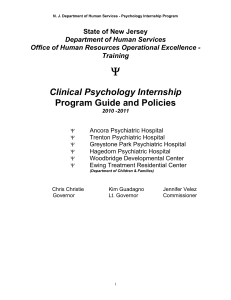 features of psychology internship program