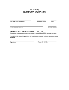 INSTRUCTOR TEXTBOOK DONATION FORM