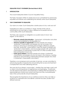 Equalities Policy - South Derbyshire District Council