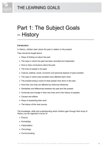 History Learning Goals - Oxford Gardens Primary School