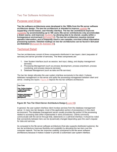 Two Tier Software Architectures