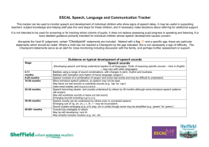 ESCAL Speech, Language and Communication Tracker