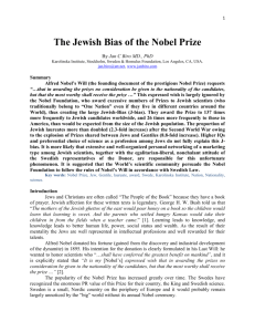 The Jewish Bias of the Nobel Prize