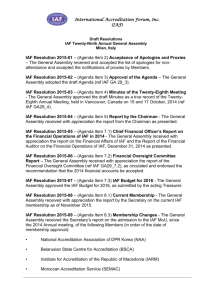 Adopted IAF Resolutions