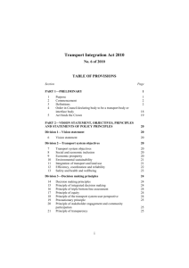 Transport Integration Act 2010 - Victorian Legislation and