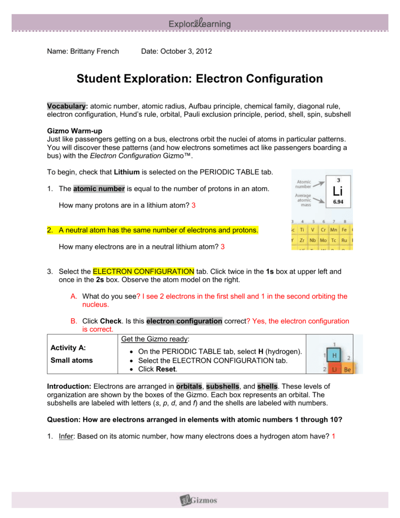 electron configuration gizmo Worksheet Geotwitter Electron  Configuration Tutorial