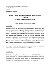 New Zealand Department for Courts Restorative