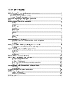 Trio Database System Management