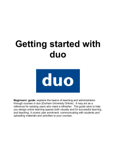 Duo Courses - Durham University Community