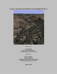 Cursory Assessment of the Butte Creek Ecological