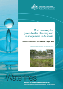 Cost recovery for groundwater planning and management in Australia