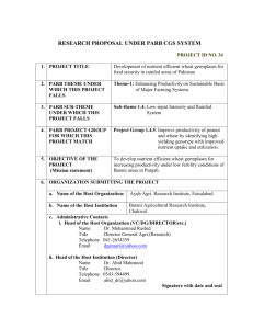 background information - PUNJAB AGRICULTURAL RESEARCH