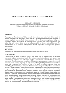 ESTIMATION OF FATIGUE STRENGTH AT OPERATIONAL LOAD
