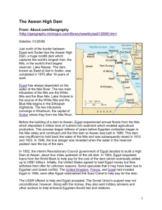 Three Articles About the Aswan high Dam