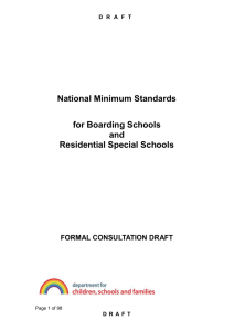 (NMS) for Boarding and Residential Special Schools