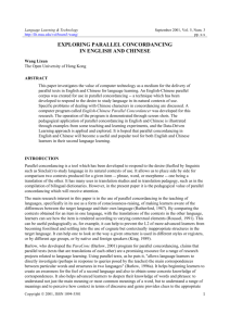 Parallel Concordancing in English and Chinese