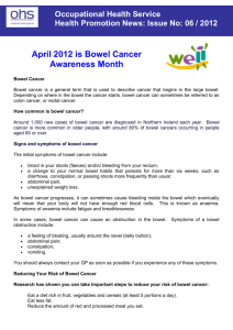 How common is bowel cancer? - Occupational Health Service (OHS)