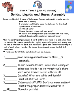 Chapter 3 Solids, Liquids and Gases