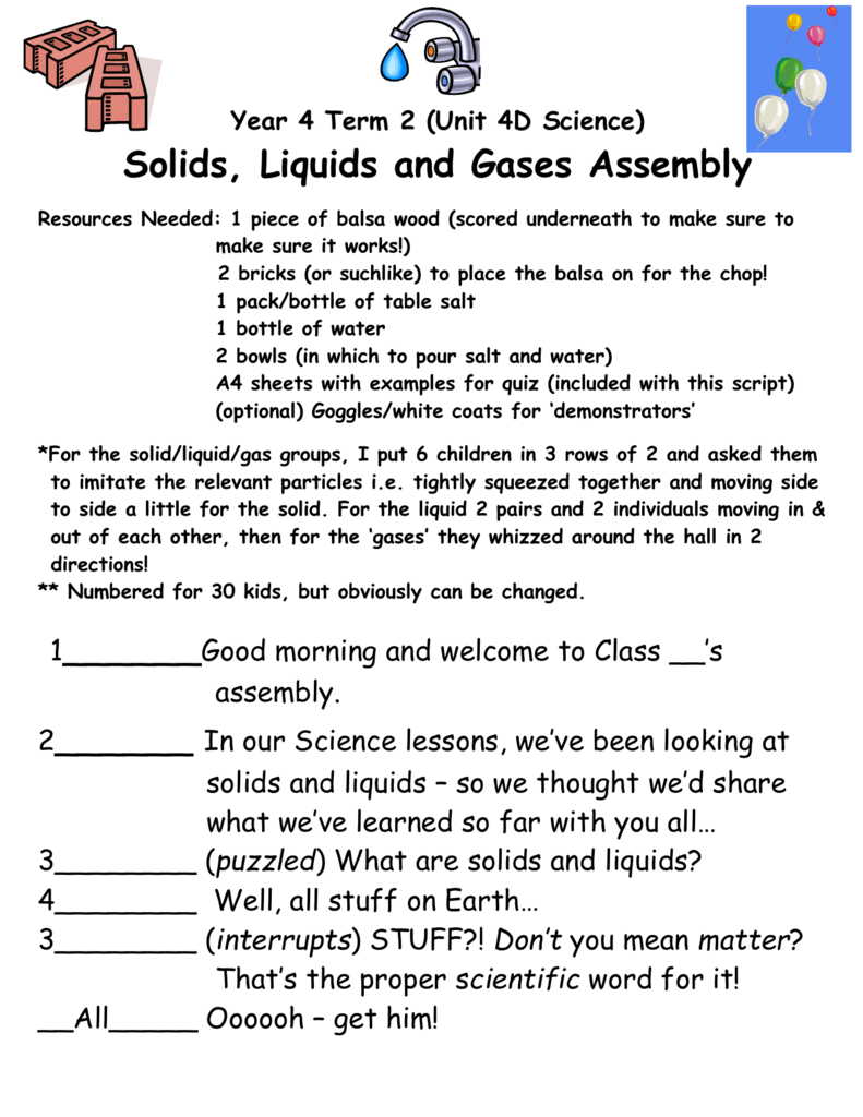 DOC - Primary Resources Intended For Solid Liquid Gas Worksheet