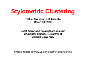 Stylometric Clustering