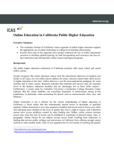Online Education in California Public Higher Education