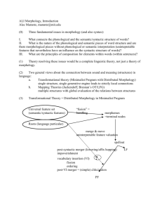 (21) Operations in Morphophonology