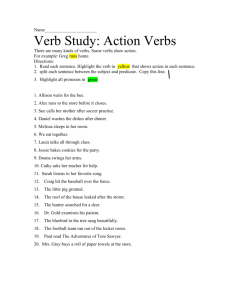 Verb Study: Action Verbs