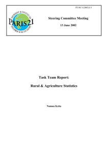 Task Team Report: Rural & Agriculture Statistics