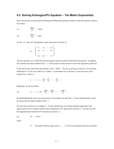 Solving Kolmogoroff`s Equation