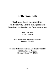 Technical Basis Document for Tritium Contamination Limit in LCW