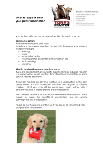 Your pet`s vaccination