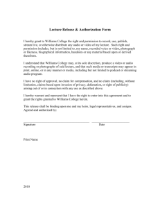 Lecture Release and Authorization Form - Davis Center