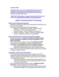 Athletic Training Education Terminology