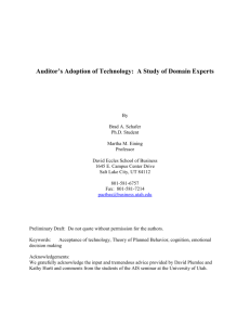 Auditor`s Adoption of Technology: A Study of