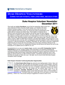 December 2011 - Duke HomeCare and Hospice