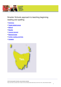 Smarter Schools approach to teaching beginning reading and spelling