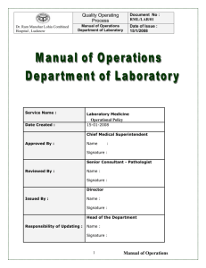 Laboratory Manual - Department of Medical Health and Family Welfare